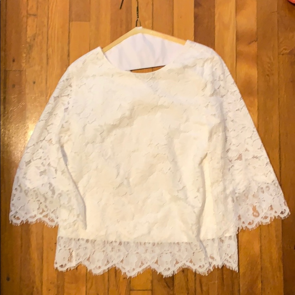 Banana Republic White Lace Tunic top